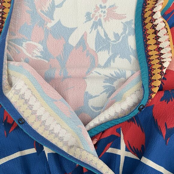 Flying Tomato Blue Boho Floral Printed Maxi Dress Size XS V-Neck - Picture 6 of 16